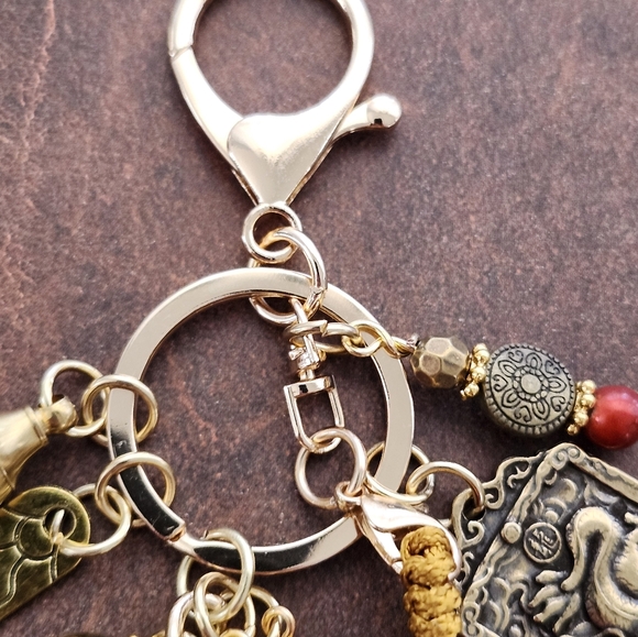Chinese Feng Shui-inspired Purse Charm or Keychain Asian Boho Handcrafted - Picture 7 of 7